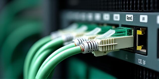 Close up of structured cabling in a data centre